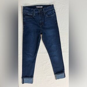 Joe’s Jeans High Rise Skinny Crop Womens 26 Blue Denim Cuffed Hem